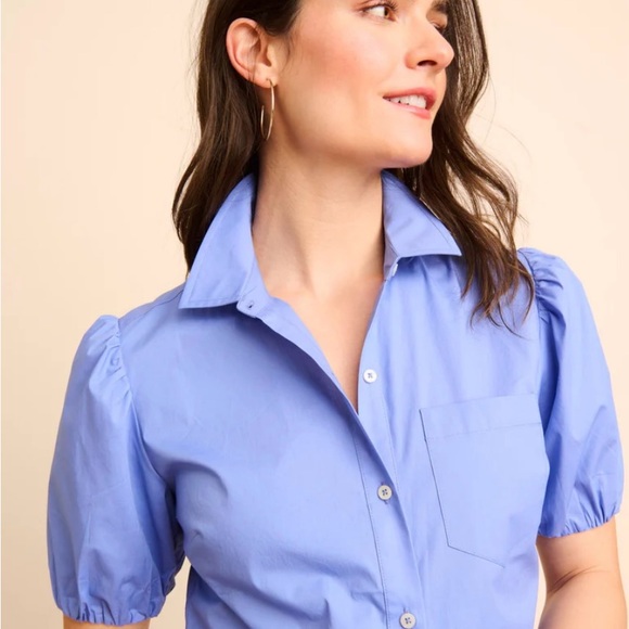 Women Untuckit Stretch Cotton Short-Sleeve Gail Shirt size 12 new - Picture 6 of 10